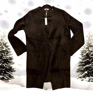 New Max Studio black fur cardigan coat medium, 168.00 retail
